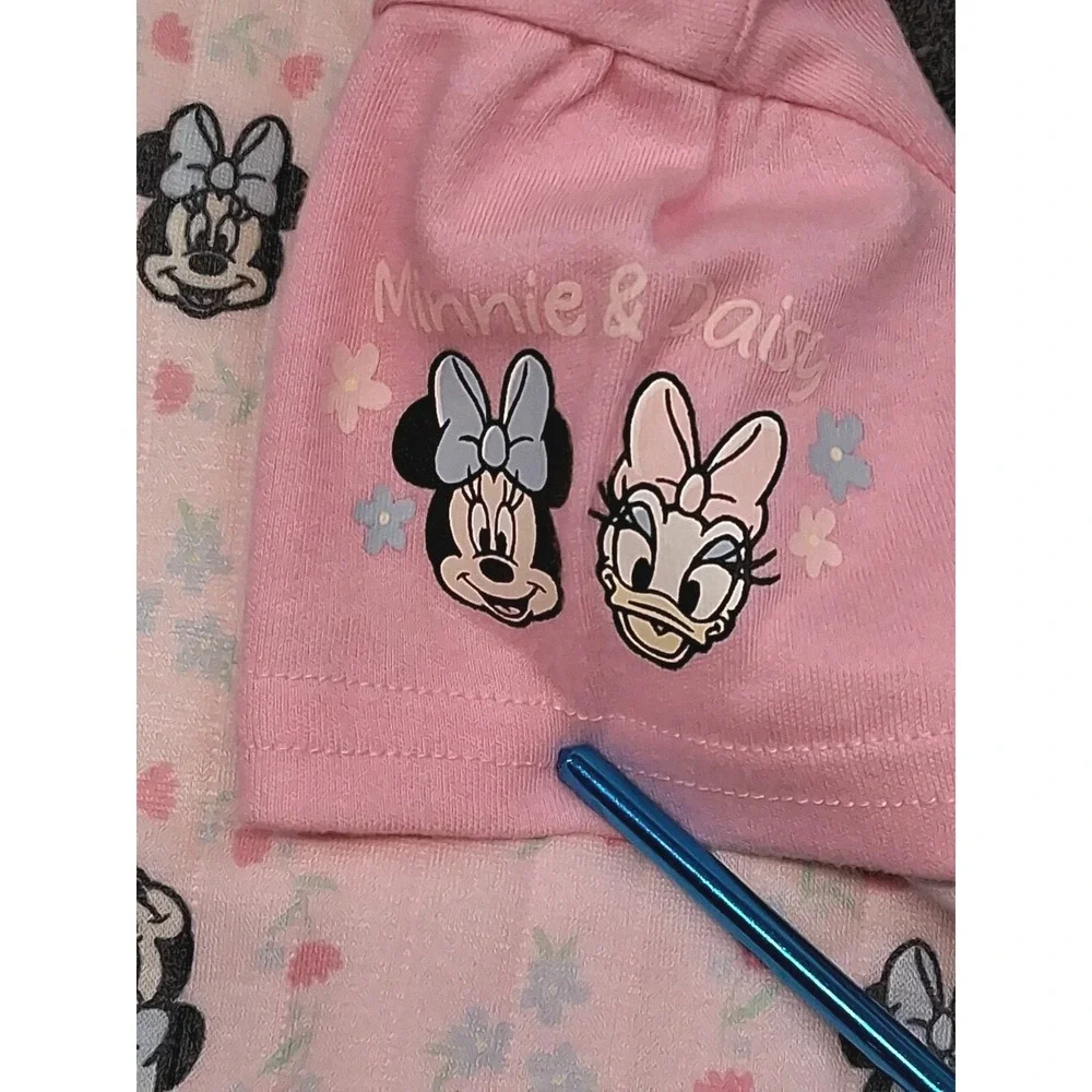 Disney Baby Minnie & Daisy Romper 2-Piece Frilled Set Pink Quilted SZ 12 mos
